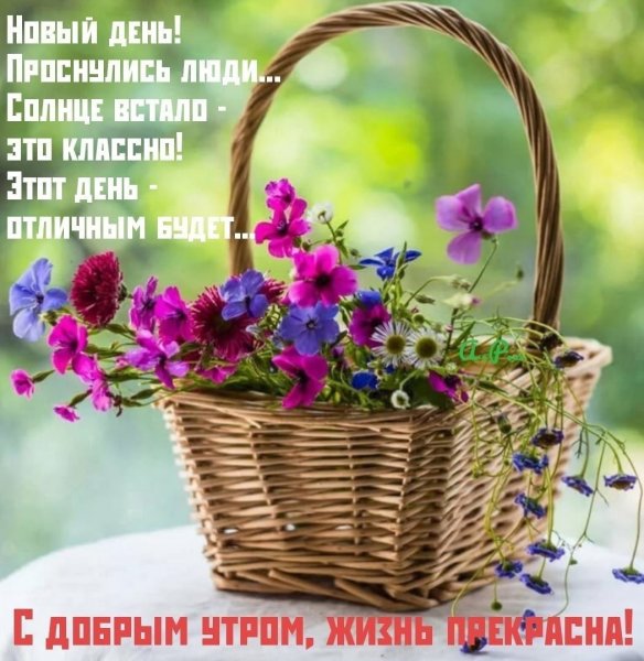 С добрым утром корзина с цветами