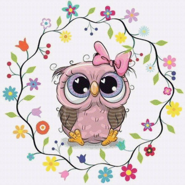 Милые Совушки с цветами