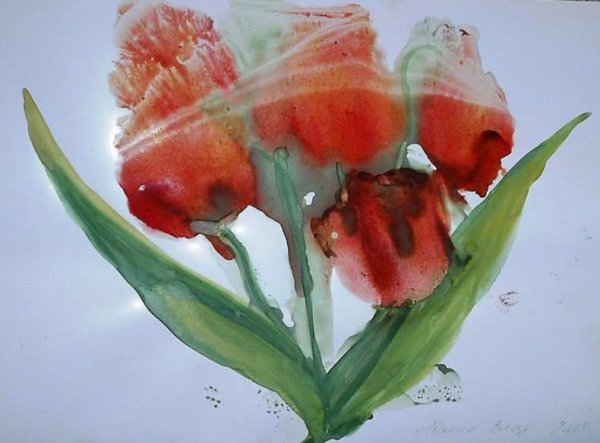 Фрактальная монотипия цветы