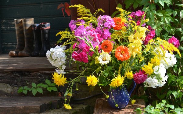 Красивый букет из садовых цветов