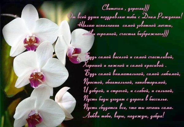 Света с днём рождения поздравления