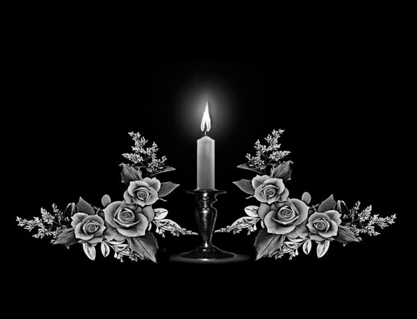 Гвоздики со свечой на памятник