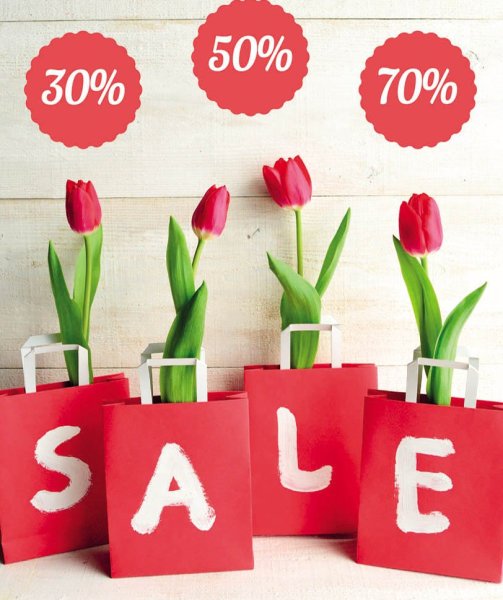Скидка 30% на цветы