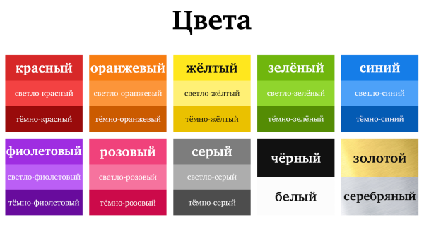 Оттенки красного цвета названия