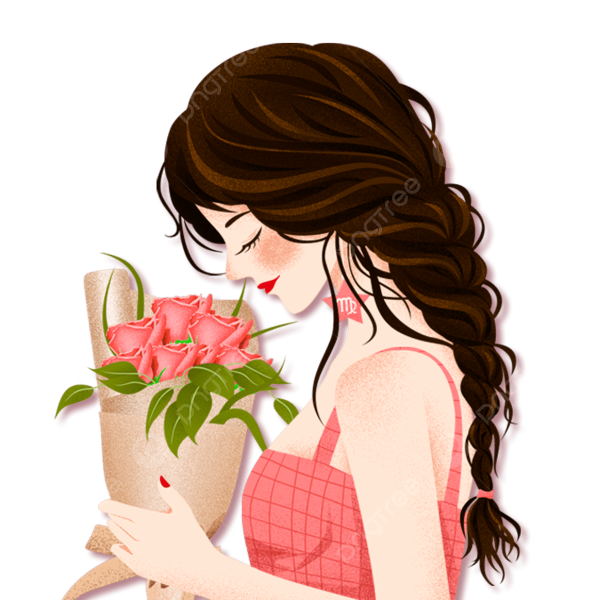 Фото девушка с цветами