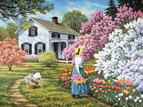 Весенняя деревенька John Sloane.