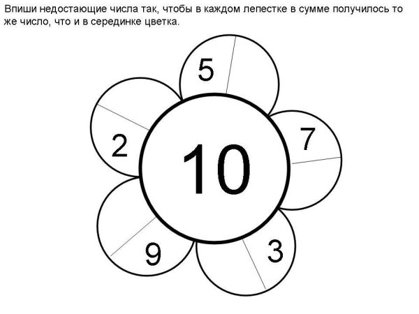 Математический цветок для дошколят