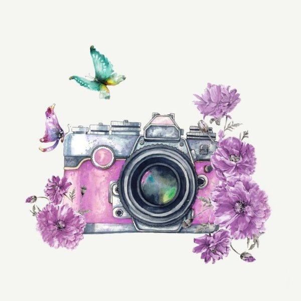 Фотоаппарат акварель