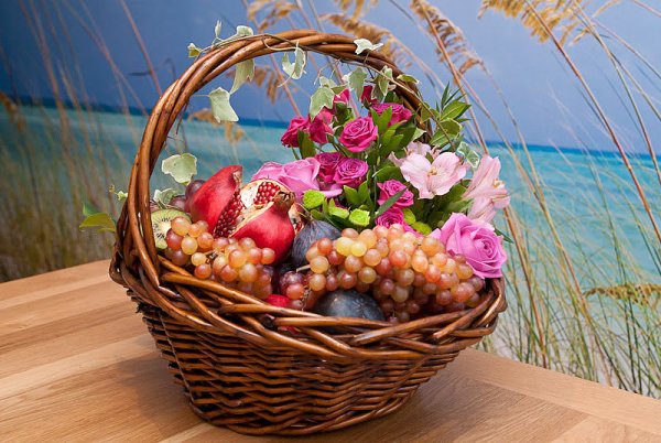 Шикарные корзины с цветами