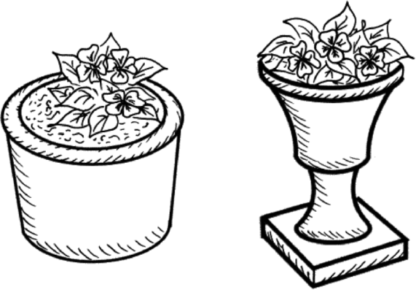 Раскраска цветочек в горшочке