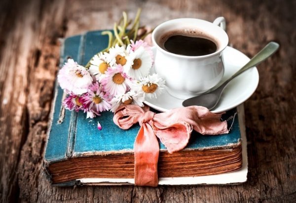 Книга кофе цветы