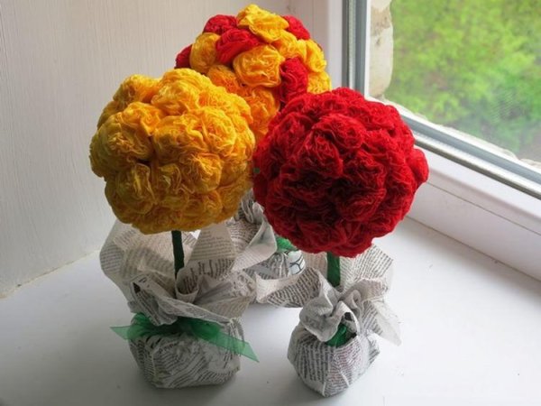 Роза из салфетки