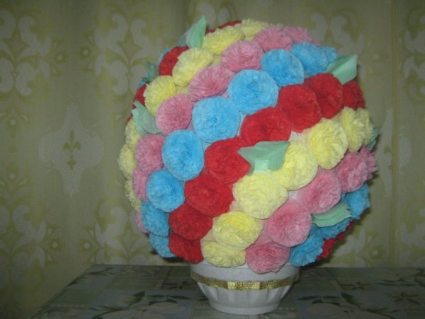 Цветочные шары из салфеток