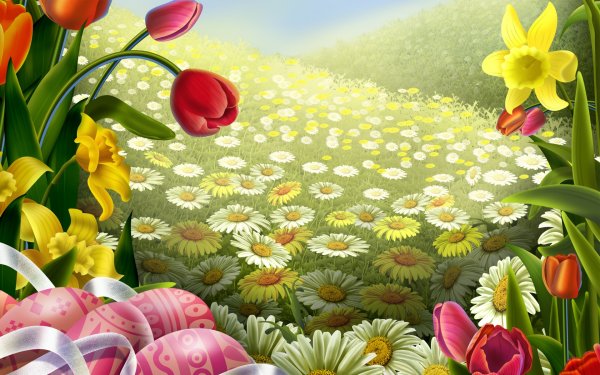 Полянка с цветами