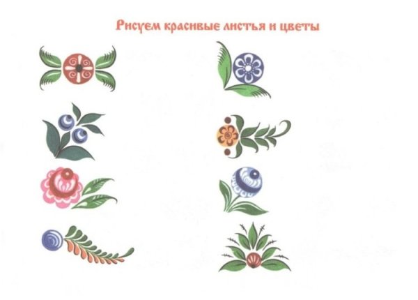 Городецкая роспись орнаментальная полоса