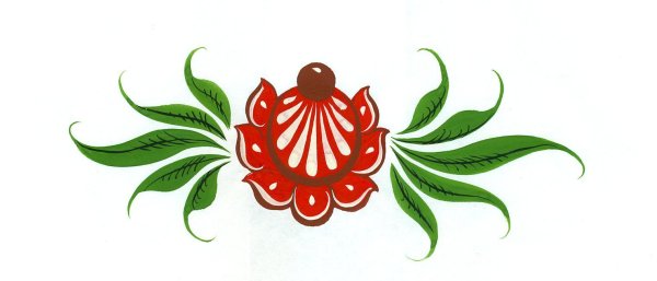 Городецкий цветок Купавка Розан