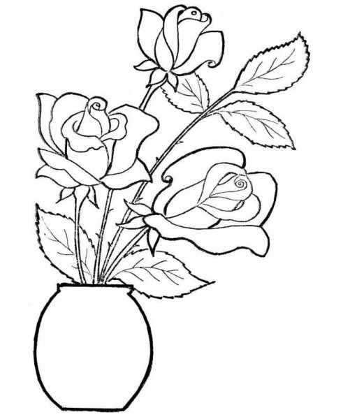 Раскраска цветы в вазе: подборка картинок