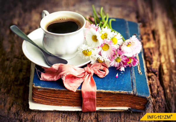 Книга кофе цветы