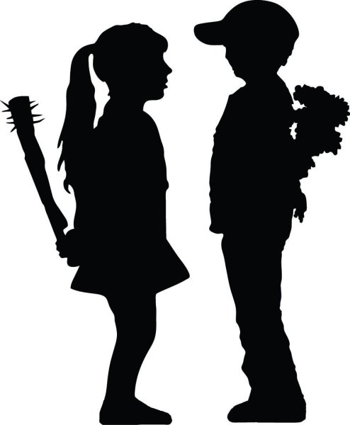 Силуэт девушки ко Дню матери