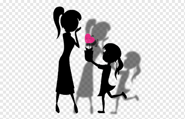 Силуэт мальчика и девочки с сердечком