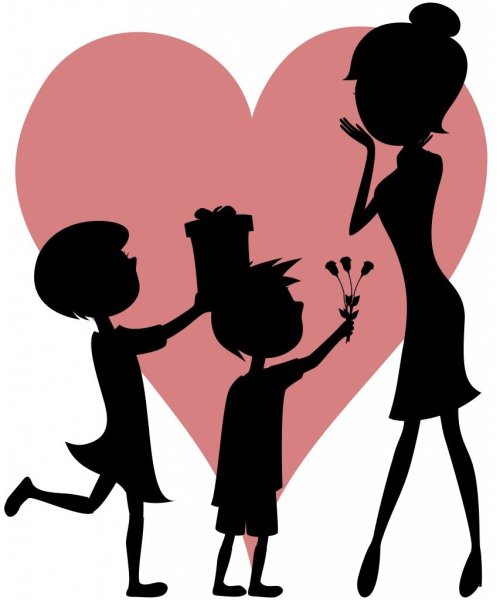 Мама и сын раскраска для детей