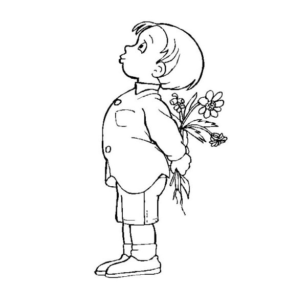 Маленький джентльмен с букетом