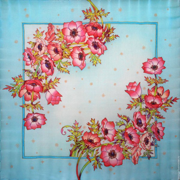 Платок с цветами