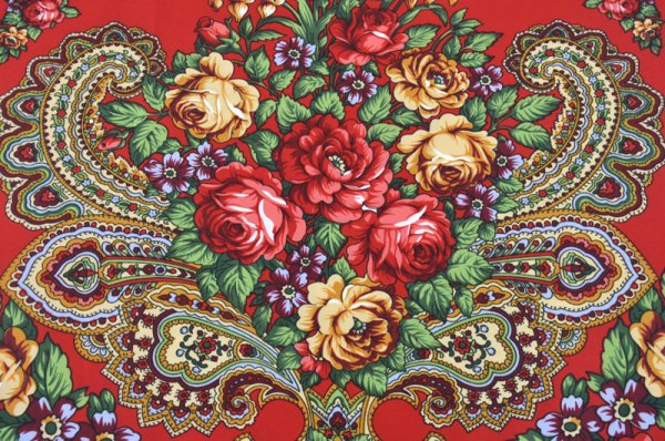 Цветочные бусы платок павловопосадский