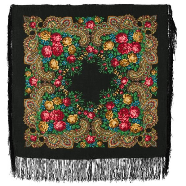 Павлопосадский платок Цветочная симфония
