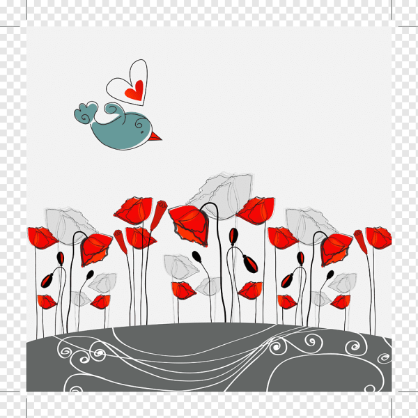 Красный стилизованный цветок