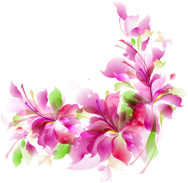 Цветочки на прозрачном фоне