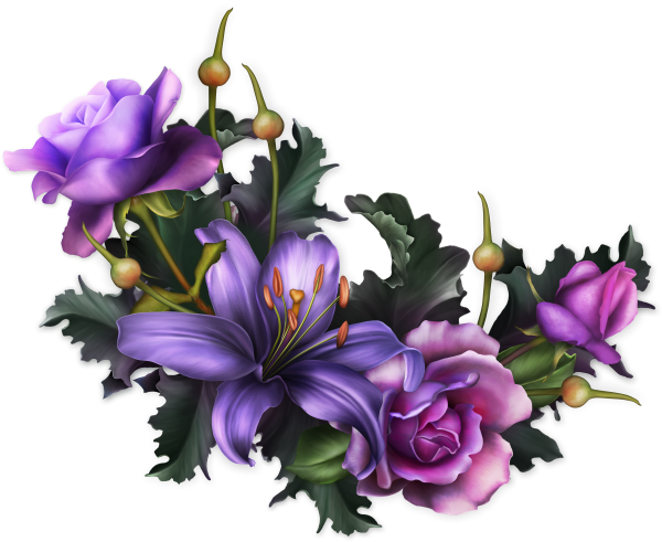 Цветочки на прозрачном фоне