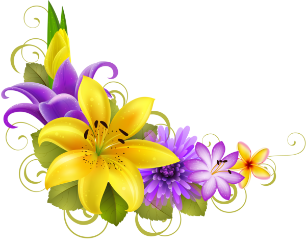 Цветочки на белом фоне