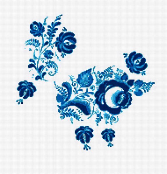 Элементы гжельской росписи роза