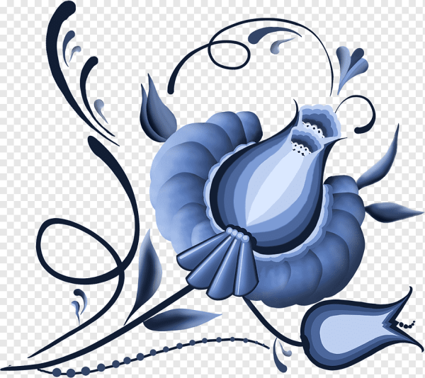 Мотивы гжельской росписи