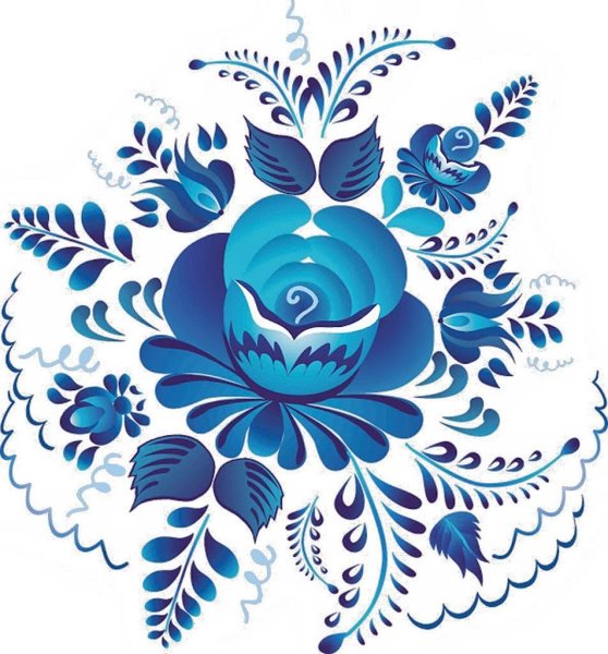 Гжель растительный орнамент