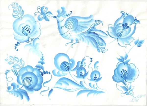 Орнаментальная стилистика Гжель