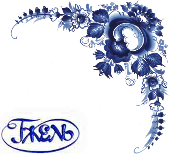 Элементы росписи Гжель роза