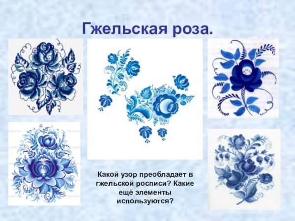 Гжель элементы росписи