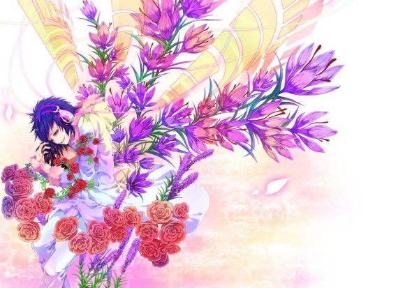 Букет цветов в стиле аниме