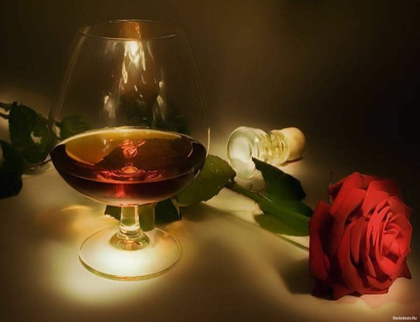 Коньяк и цветы