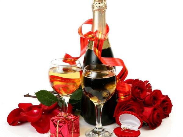 Торт шампанское цветы