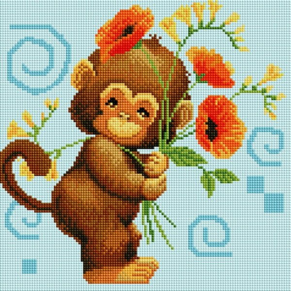 Алмазная мозаика обезьянки