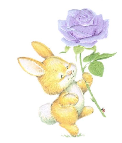 Зайчик с цветочком