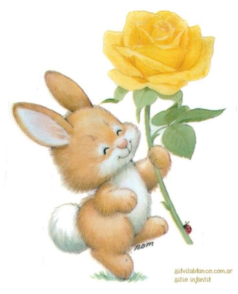 Зайчик с цветком