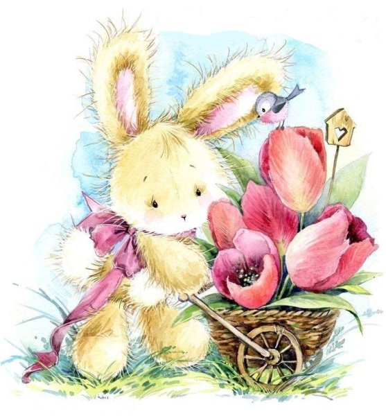 Зайка с розочкой