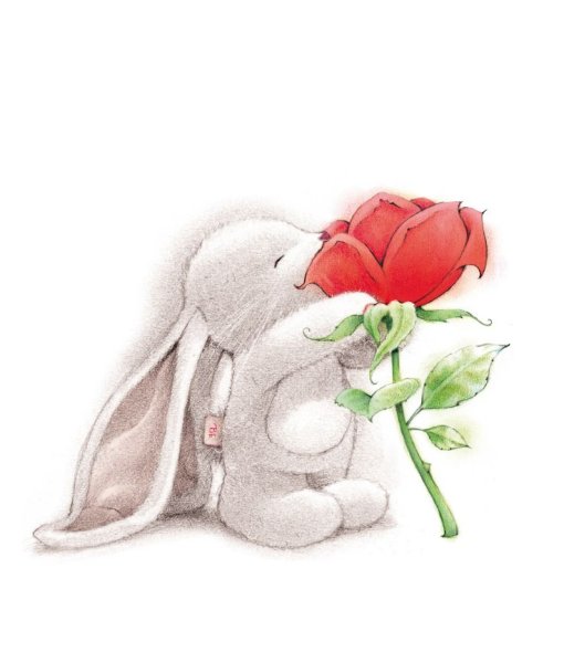 Открытка заяц с цветами