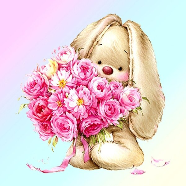 Зайчик с цветком
