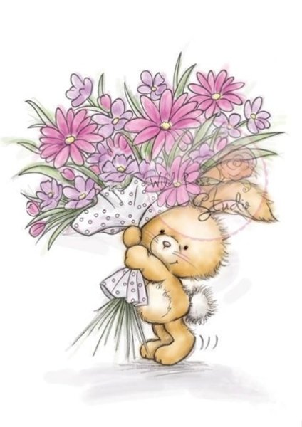 Зайчик с цветочком