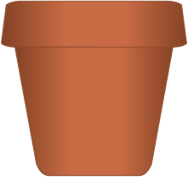 Горшок маленький с цветком карандашом